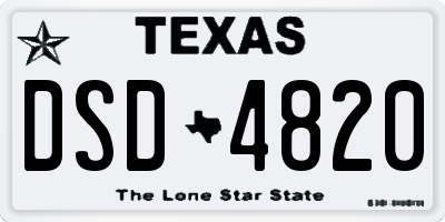 TX license plate DSD4820