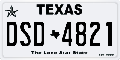 TX license plate DSD4821