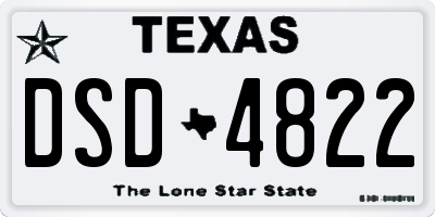 TX license plate DSD4822