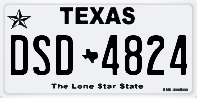TX license plate DSD4824