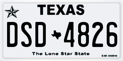 TX license plate DSD4826