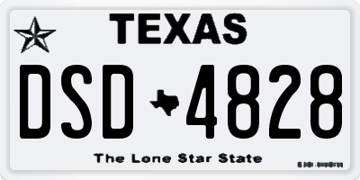 TX license plate DSD4828