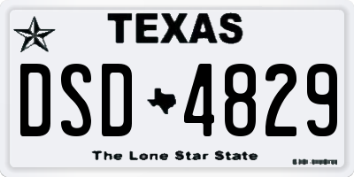 TX license plate DSD4829