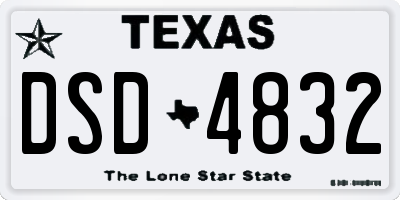 TX license plate DSD4832