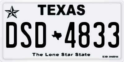 TX license plate DSD4833