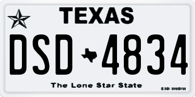 TX license plate DSD4834