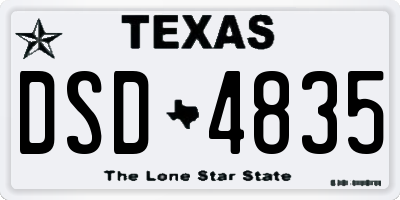 TX license plate DSD4835