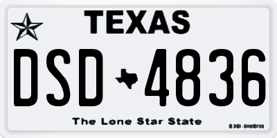 TX license plate DSD4836