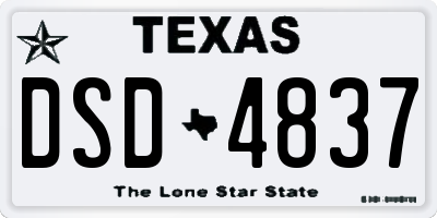 TX license plate DSD4837