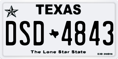 TX license plate DSD4843