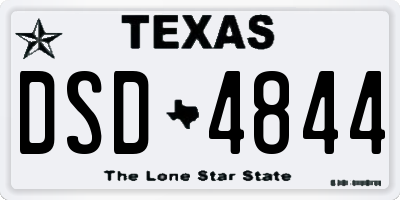 TX license plate DSD4844