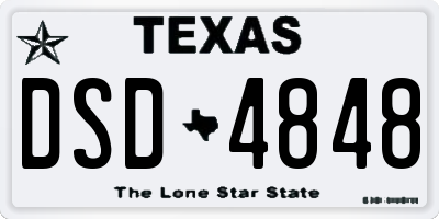 TX license plate DSD4848