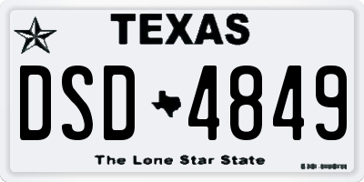 TX license plate DSD4849