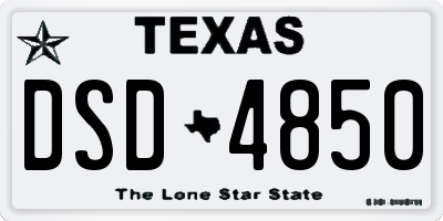 TX license plate DSD4850