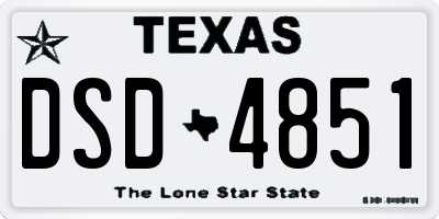 TX license plate DSD4851