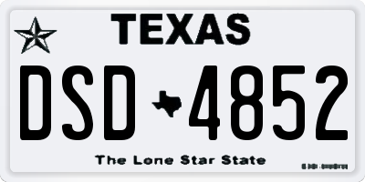 TX license plate DSD4852