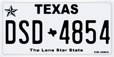 TX license plate DSD4854