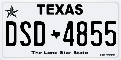 TX license plate DSD4855