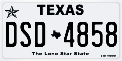 TX license plate DSD4858