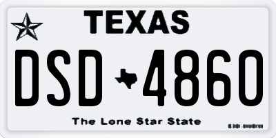 TX license plate DSD4860