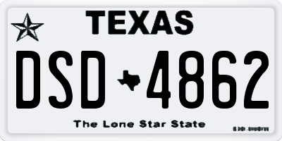 TX license plate DSD4862
