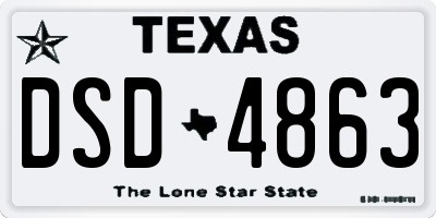 TX license plate DSD4863
