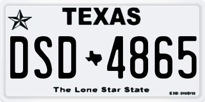 TX license plate DSD4865