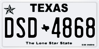 TX license plate DSD4868
