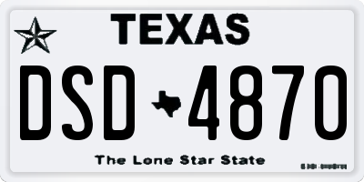 TX license plate DSD4870