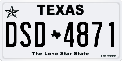 TX license plate DSD4871