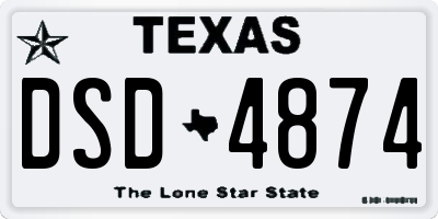 TX license plate DSD4874