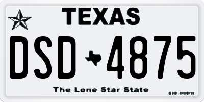 TX license plate DSD4875