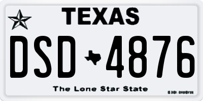TX license plate DSD4876