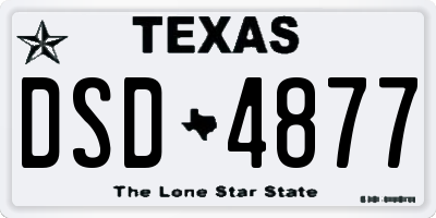 TX license plate DSD4877