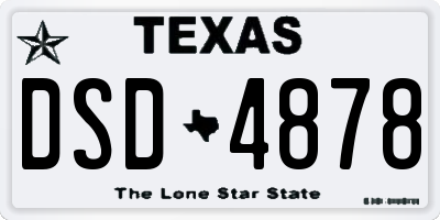 TX license plate DSD4878