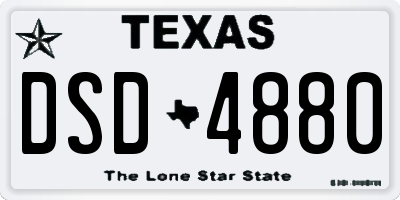 TX license plate DSD4880