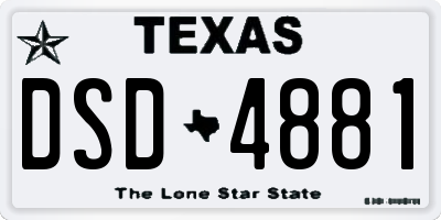 TX license plate DSD4881