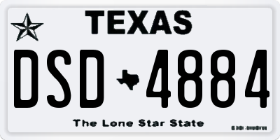 TX license plate DSD4884