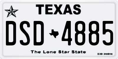 TX license plate DSD4885
