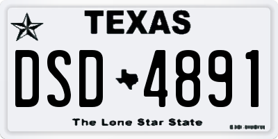 TX license plate DSD4891