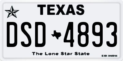 TX license plate DSD4893
