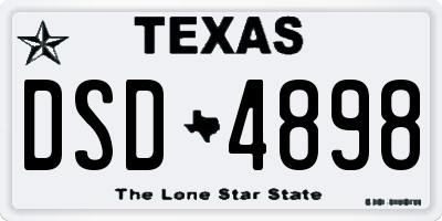 TX license plate DSD4898