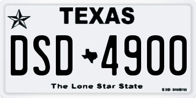 TX license plate DSD4900