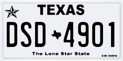 TX license plate DSD4901