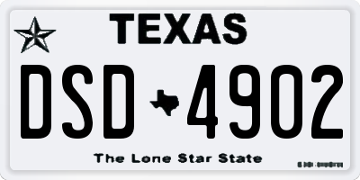 TX license plate DSD4902
