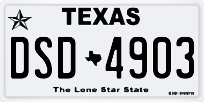 TX license plate DSD4903