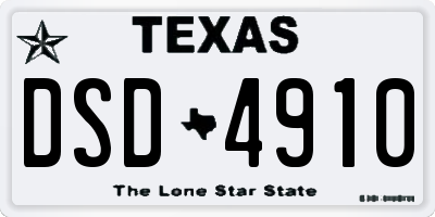 TX license plate DSD4910