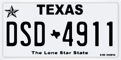 TX license plate DSD4911