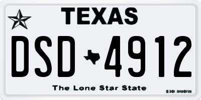 TX license plate DSD4912