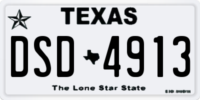 TX license plate DSD4913
